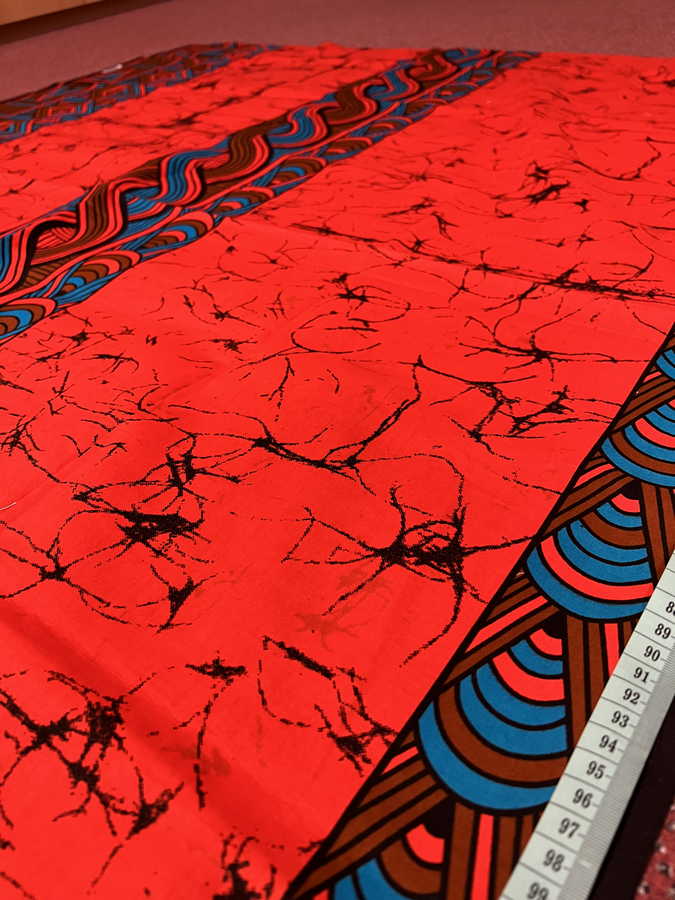 Kitenge Červená (cena za kus 115x130 cm)