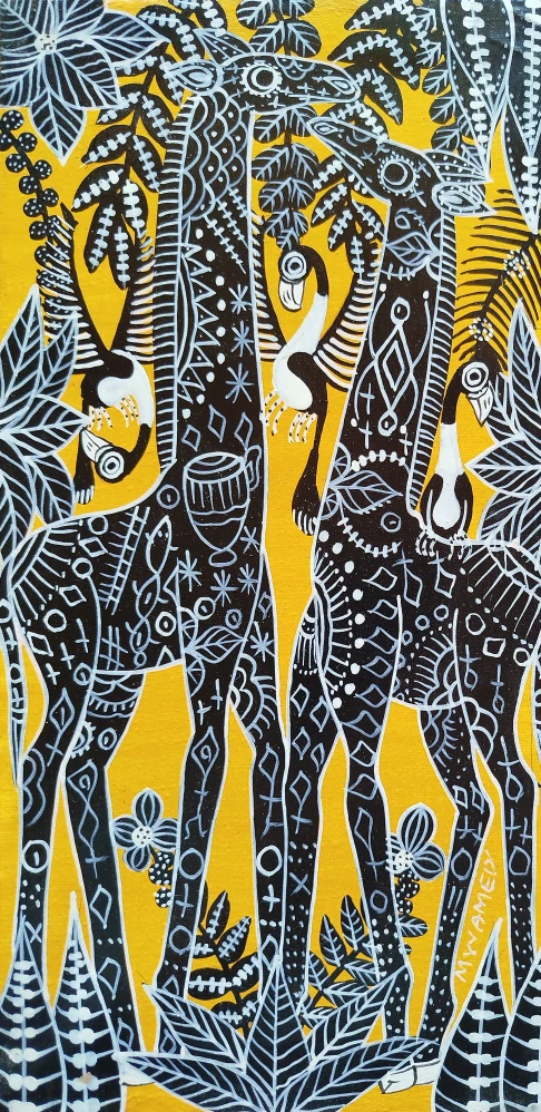 Vzory savany na žluté 16x31
