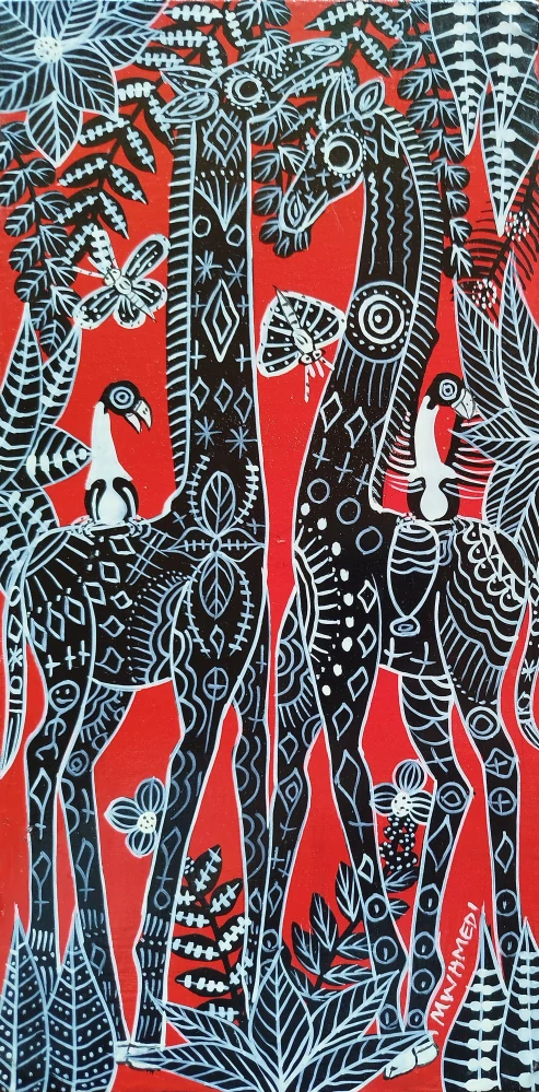 Vzory savany na červené 16x31