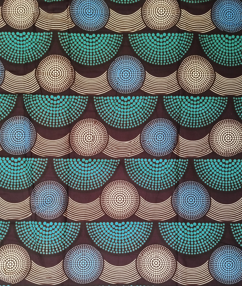 Kitenge Atmosféra teček (cena za kus 550x115 cm)
