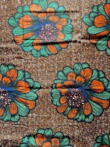Kitenge Zelenohnědá (cena za m)