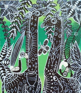 Vzory savany na zelené 16x31
