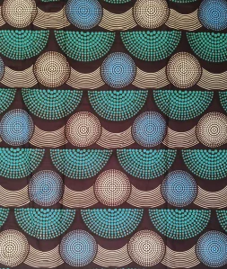 Kitenge Atmosféra teček (cena za kus 550x115 cm)