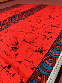 Kitenge Červená (cena za kus 115x130 cm)
