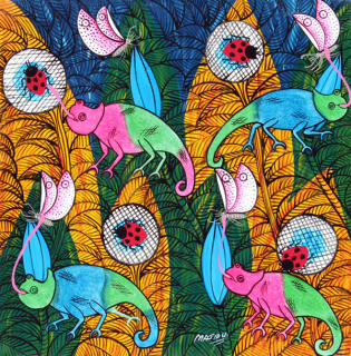 Chameleoni loví I 45x45